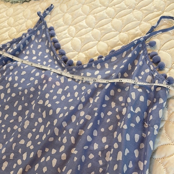 Simply Southern Blue and White Sleeveless Maxi Sundress With Pompoms XL NWOT - Picture 13 of 15